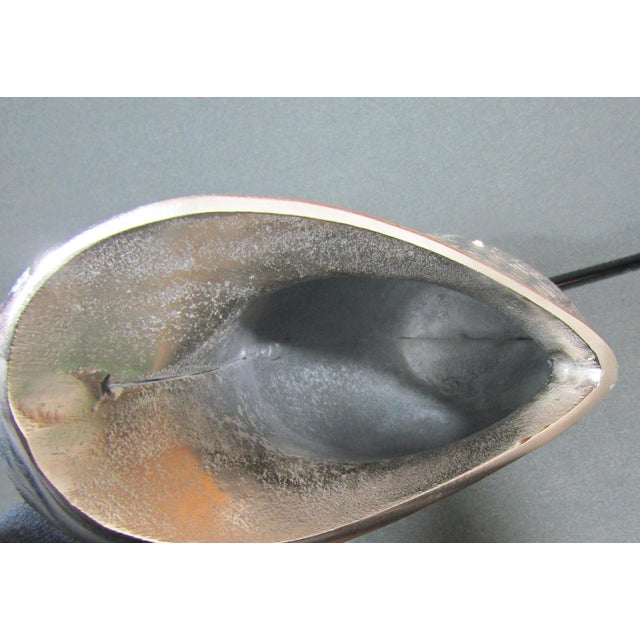 Large Sculptural Textured Silver-Finish Vase For Sale - Image 10 of 12