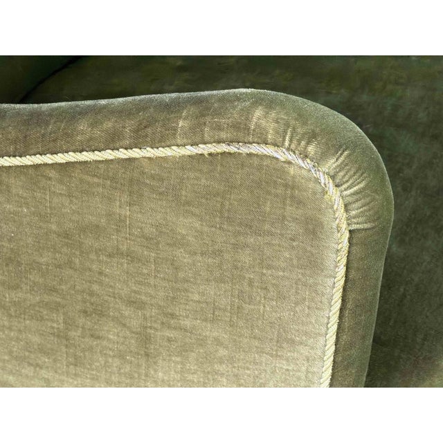 Mid-Century Modern Scandinavian Wingback Lounge Chair in Green Velvet, 1950s For Sale - Image 11 of 13