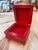 Paint Vintage Red Lacquer Decorative Box With Scalloped Footed Base For Sale - Image 7 of 8