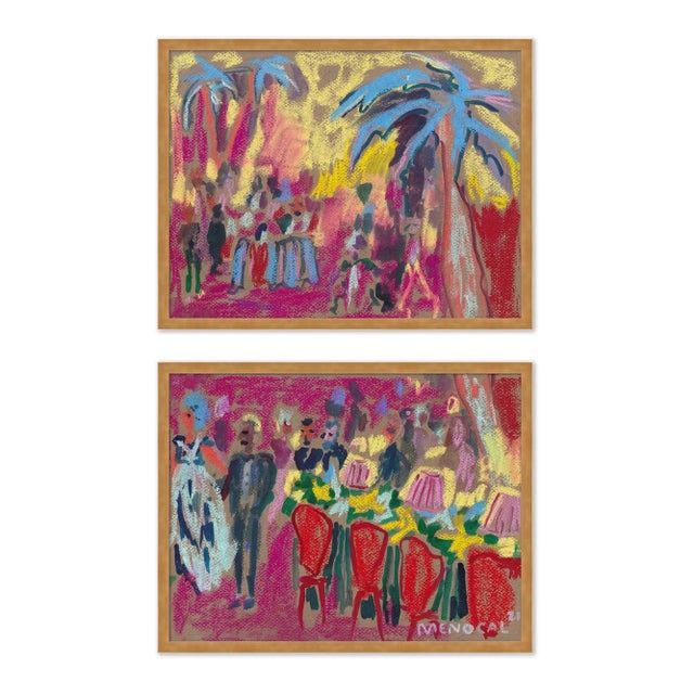 Not Yet Made - Made To Order Cabaret Diptych by Happy Menocal in Gold Frame, XS Art Prints, Set of 2 For Sale - Image 5 of 5