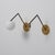 1950s Vintage Italian Geometric Brass and Opaline Globe Wall Sconces, 1950s, Set of 2 For Sale - Image 5 of 14