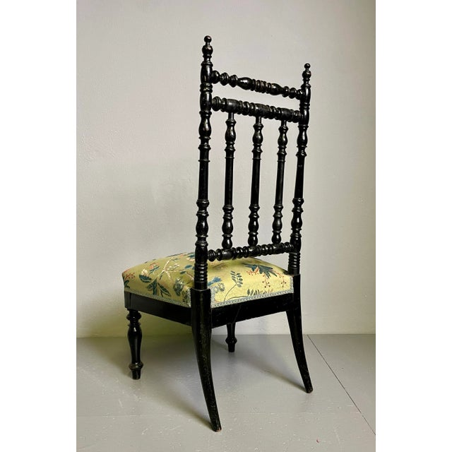 Antique Parlor Chair with Nobilis Floral Fabric For Sale - Image 3 of 6