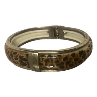 1980s Lucite Tortoise Clamper Bangle Bracelet For Sale