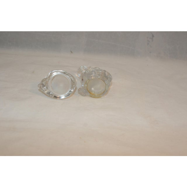 Vintage Attributed to Lenox Clear Lead Crystal Sitting Cats Salt & Pepper Shakers For Sale - Image 10 of 10