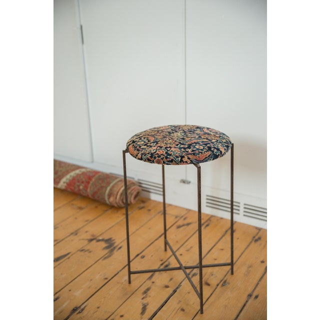 Wood Reclaimed Antique Rug Fragment Side Table Stand 2 of 7 For Sale - Image 7 of 7