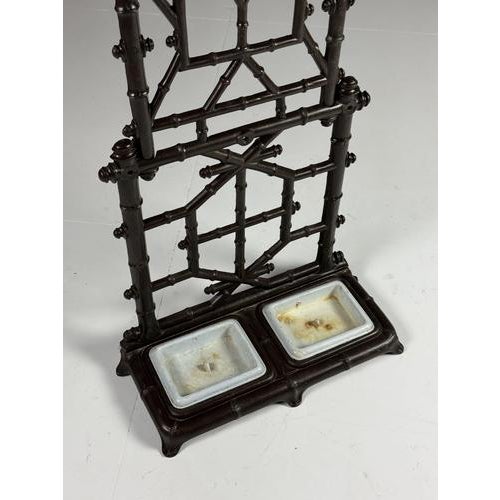 Wood Antique Faux Bamboo Coat Rack in Cast Iron, 1890 For Sale - Image 7 of 18