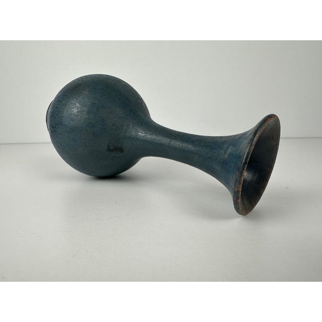 Blue vintage vase by Hein Severijns from 1981. Signed. Technique: wheel-thrown. Material: porcelain, crystal glaze....