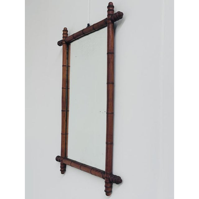 Antique Faux Bamboo Mirror, France For Sale - Image 11 of 14