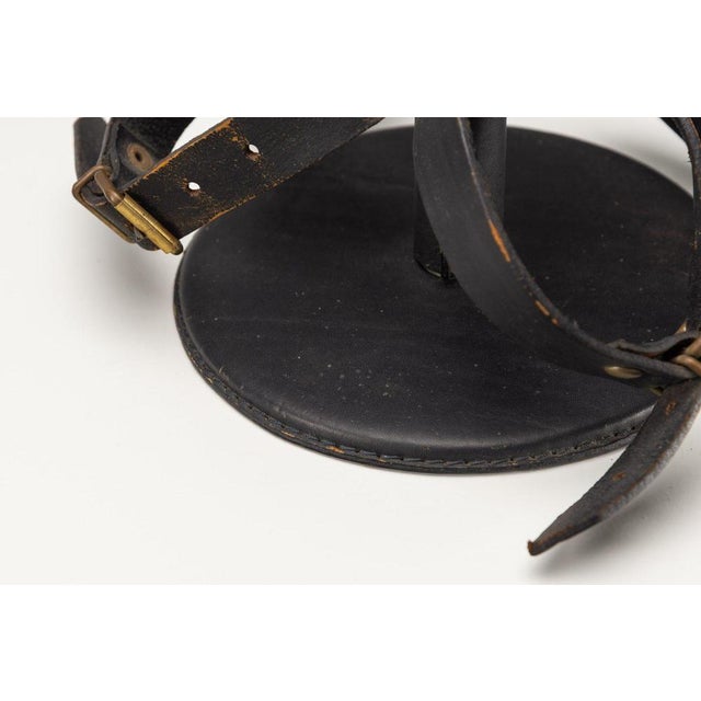 Leather Bottle Holder by Jacques Adnet, France, 1940s For Sale - Image 11 of 16