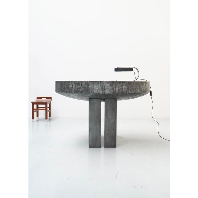 Vintage Handmade Console Table in Etched Steel by Roger Bonduel, Belgium, 1960s For Sale - Image 11 of 11