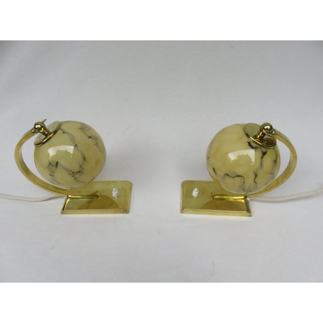 1930s Art Deco Brass Bedside Table Lamps, Set of 2 For Sale - Image 5 of 16