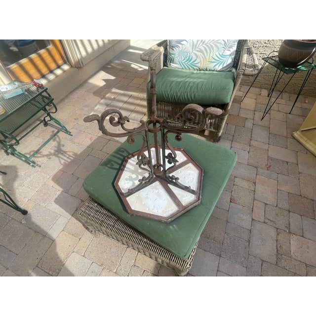 1920s Arts & Crafts California Yellin School Octagonal Mosaic Iron Tile Top Table, Attributed For Sale In Santa Fe - Image 6 of 8