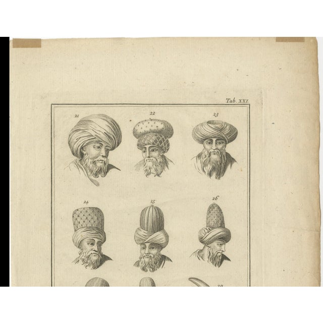 Paper After Carsten Niebuhr, Ottoman Turban Study, 18th Century, 1774 For Sale - Image 7 of 9
