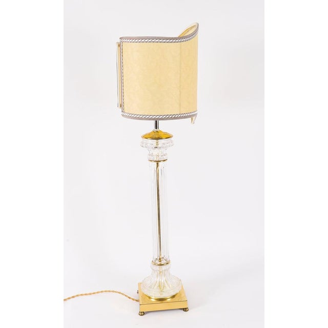 Cream Antique Art Deco Glass and Ormolu Table Lamps, 1920s, Set of 2 For Sale - Image 8 of 13