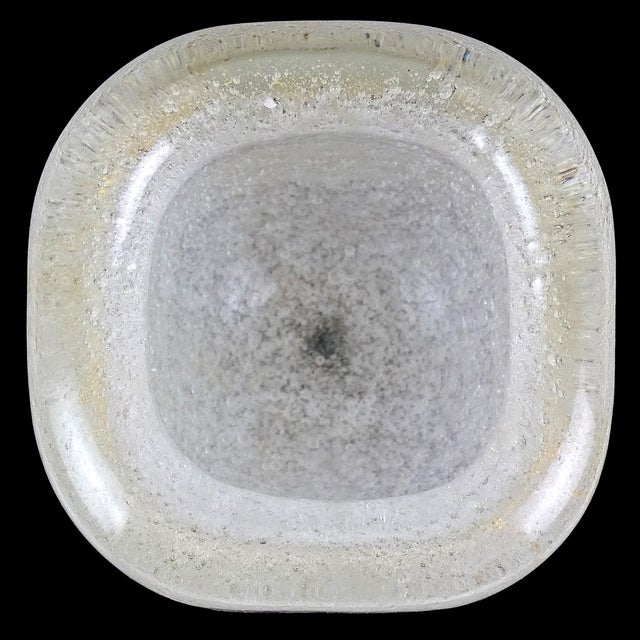 Early 20th Century Venini Carlo Scarpa Murano Sommerso Bollicine White Gold Flecks Italian Art Glass Antique Mini Vase For Sale - Image 5 of 11