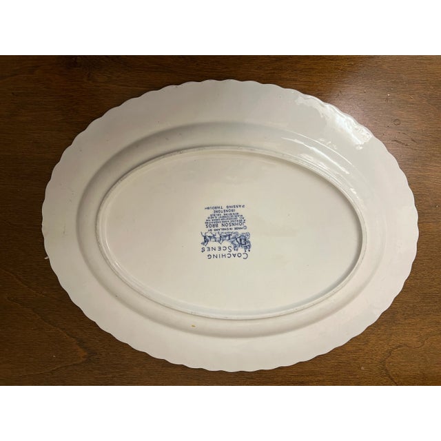 1960s 1960s Blue Coaching Scene Platter by Johnson Bros For Sale - Image 5 of 6