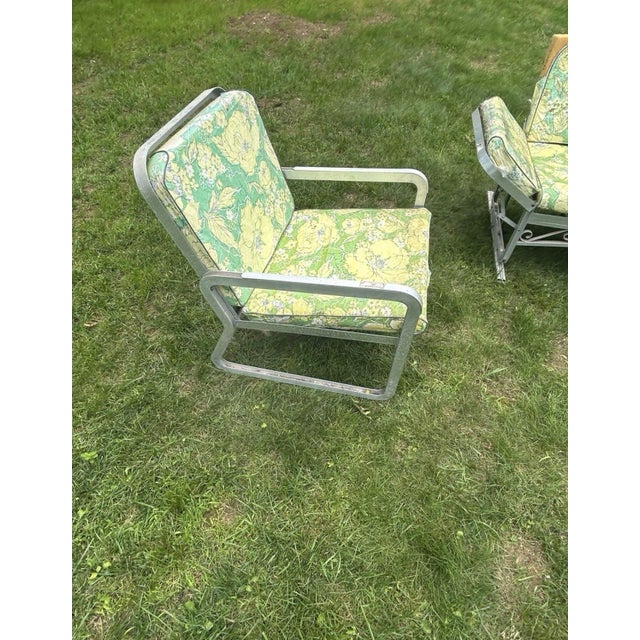 1950s Mid-Century Aluminum Patio Louger/ Daybed 3 Piece Set For Sale - Image 4 of 6