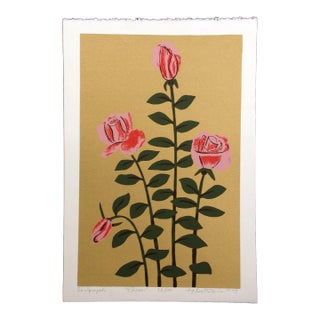 Lester Hines "Four Roses" Hand Signed Serigraph 1979 For Sale