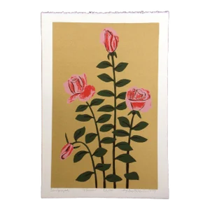 Lester Hines "Four Roses" Hand Signed Serigraph 1979
