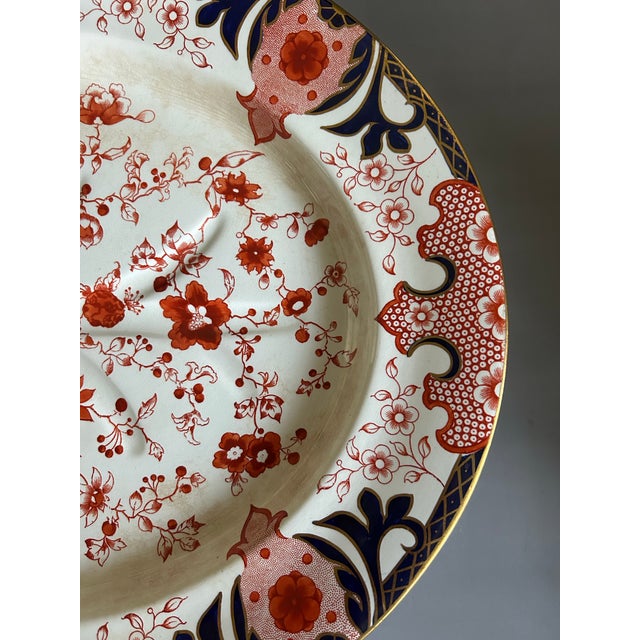 Late 19th Century Antique Royal Crown Derby 2149 Meat Turkey Large Platter, England For Sale - Image 5 of 12