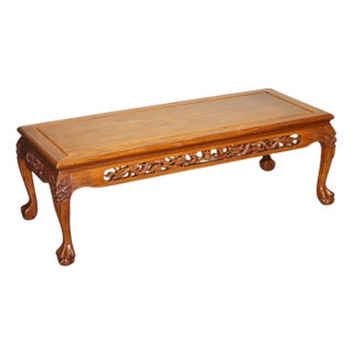 Vintage Oriental Chinese Cabriole Paw Feet with Carved Dragon Design For Sale