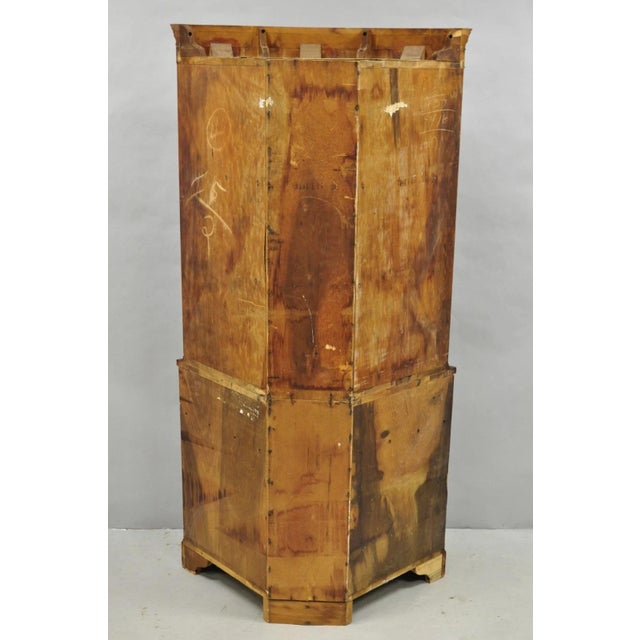 Vintage Morganton Duncan Phyfe Mahogany Bow Front Corner China Cabinet Curio For Sale - Image 15 of 17