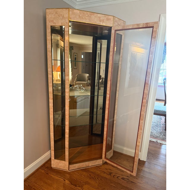 Vintage Lighted Tessellated Stone Display Case, Attributed For Sale - Image 4 of 11