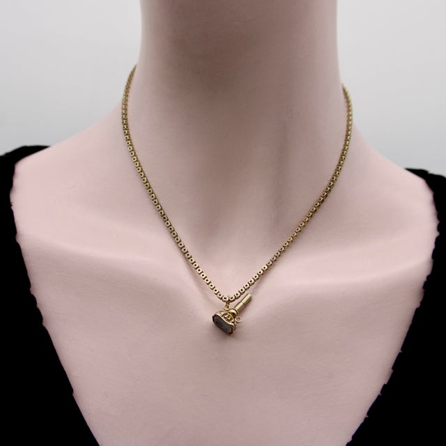 Gold Mid 19th Century 10k Gold Early Victorian Star Link Chain 16.5” For Sale - Image 8 of 9