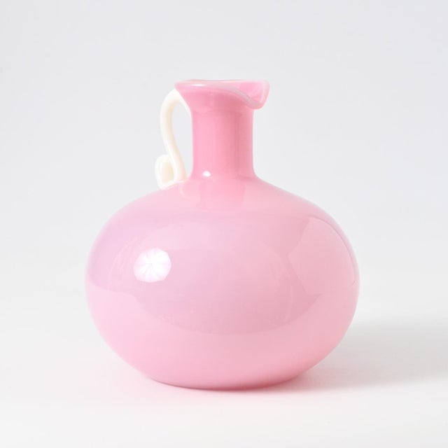 Vintage Italian Pink Opaline Glass Vase, 1960s For Sale - Image 4 of 9