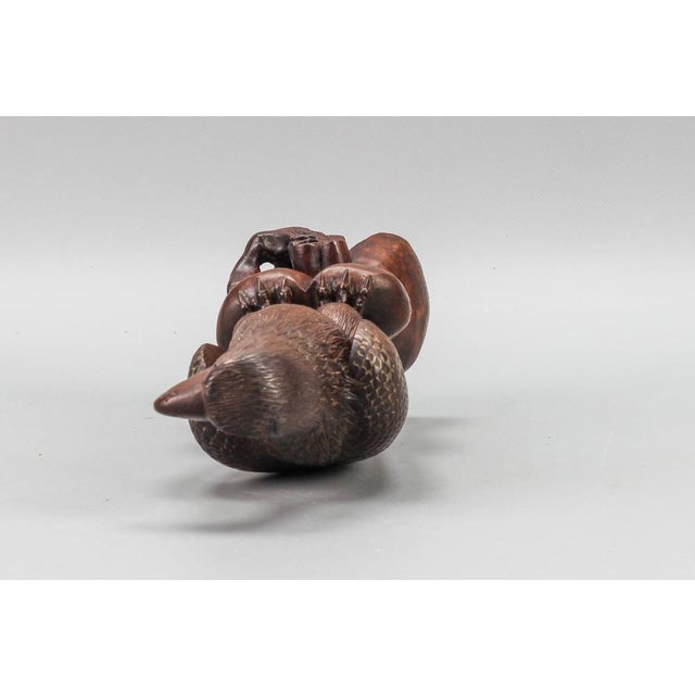 Art Deco Carved Wooden Eagle Sculpture with Glass Eyes, 1960s For Sale - Image 16 of 18