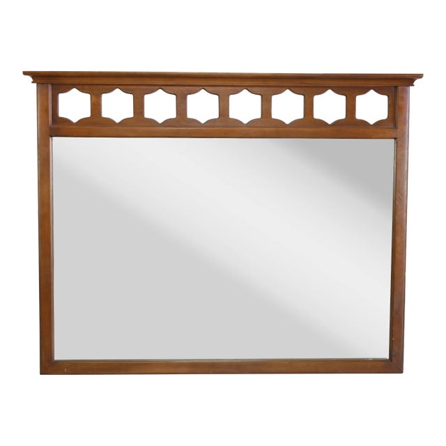 Mid Century Walnut Wall Mirror For Sale