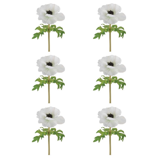 Traditional Anemone Floral Stem (Set of 6) For Sale - Image 3 of 3