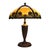 Arts & Crafts Royal Art Glass Co. 6-Panel Slag Glass Table Lamp Unsigned C1920 For Sale - Image 6 of 9