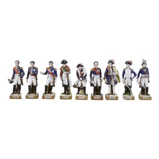 Ceramic Toy Soldier Figurines by Meissen, Set of 9 For Sale