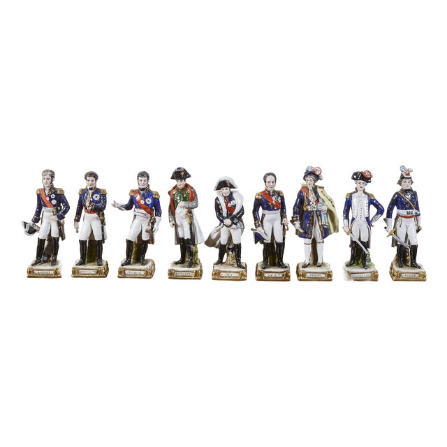 Ceramic Toy Soldier Figurines by Meissen, Set of 9 For Sale