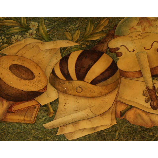 Scuola Florentine Marble & Brass Trompe l'Oeil Cocktail Table For Sale - Image 4 of 5