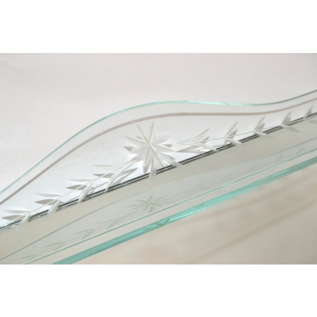 1930 Art Deco Venetian Etched Mirror Tray Serving Platter Glass Ball Decor Italy For Sale - Image 11 of 17