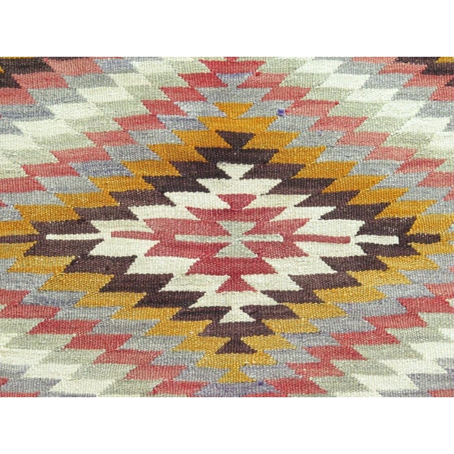 1960s Vintage Turkish Handmade Kilim Rug - 59"x106" For Sale - Image 9 of 12