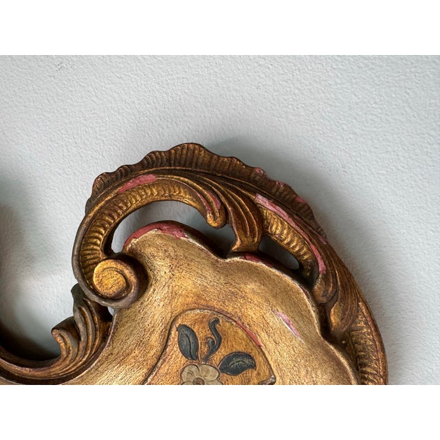 Wood 1960’s Italian Hollywood Regency Carved Wood Gilt Wall Mirror For Sale - Image 7 of 12