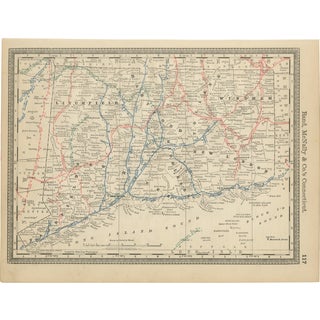 Ntique Connecticut Map, 1888 For Sale
