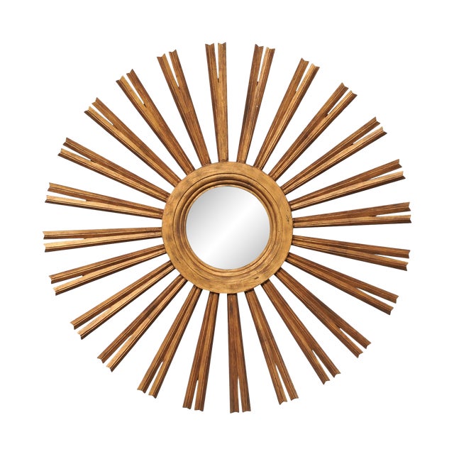 Contemporary Decorative Sunburst Mirror For Sale