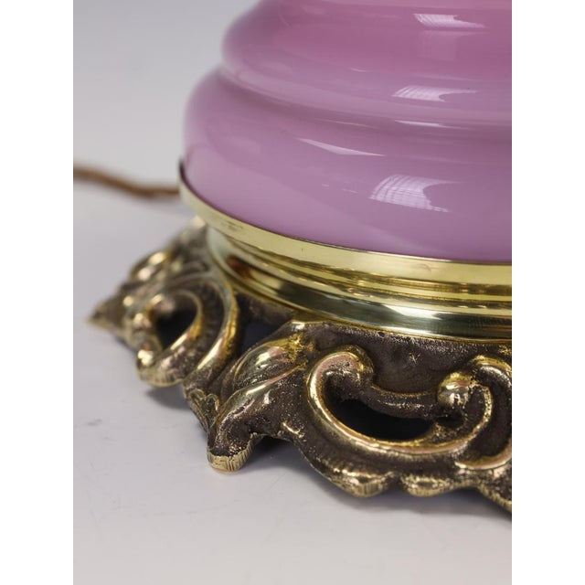 Antique 19th Century French Pink Opaline Glass Baluster Table Lamp, 1870 For Sale - Image 12 of 15
