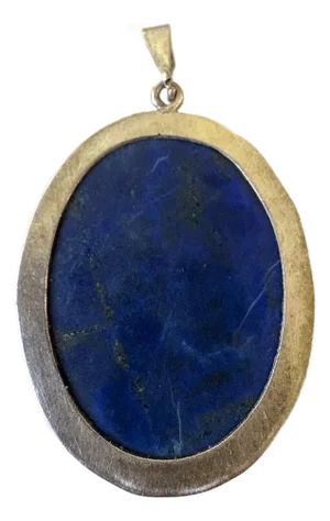Vintage Lapis and Silver Pendant