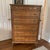 French 1920s French Louis XVI Style Tall Chest With Book Matched Walnut Veneer and Brass Accents For Sale - Image 3 of 9