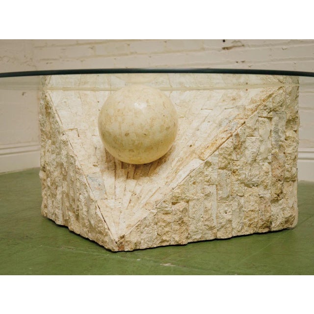 1980s Postmodern Tessellated Mactan Stone Coffee Table For Sale - Image 9 of 9