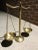 Mid-century solid brass scales of justice executive desk scale or balance with barley twist, circa 1950s - 1960s