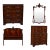 Chinese Chippendale Chinoiserie Pagoda j.b. Van Sciver Mahogany 4 Pc. Headboard Highboy Chest Mirror For Sale
