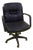 Office Chair in Black Faux Leather with Swivel Base and Wheels For Sale