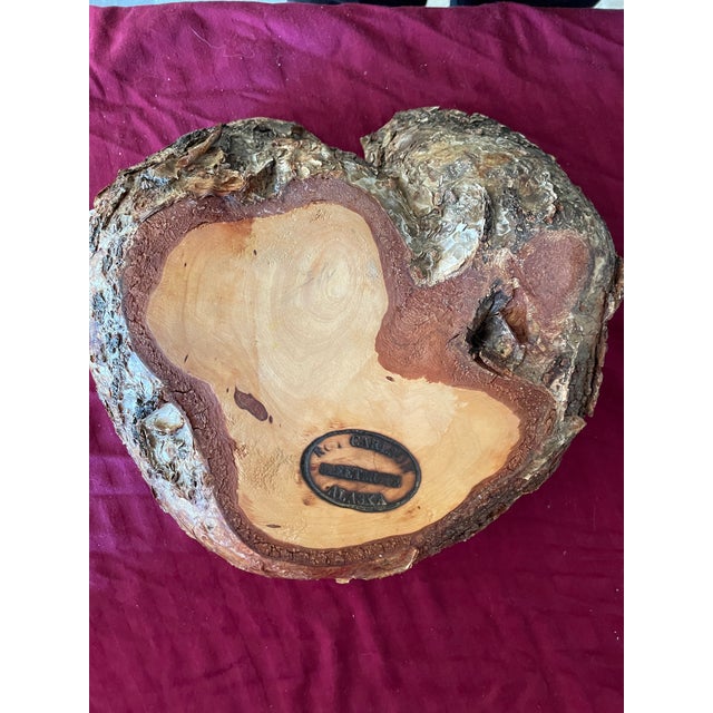 Late 20th Century Vintage Handcrafted Roy Carlson Vintage Artisan Birch Wood Burl Bowl Sleetmute Alaska For Sale - Image 5 of 5