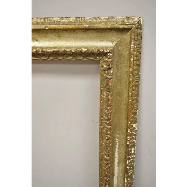 Early 20th Century Early 20th Century Italian Polychrome Parcel Gilt Carved Wood 51x33 Florentine Painting Frame For Sale - Image 5 of 12
